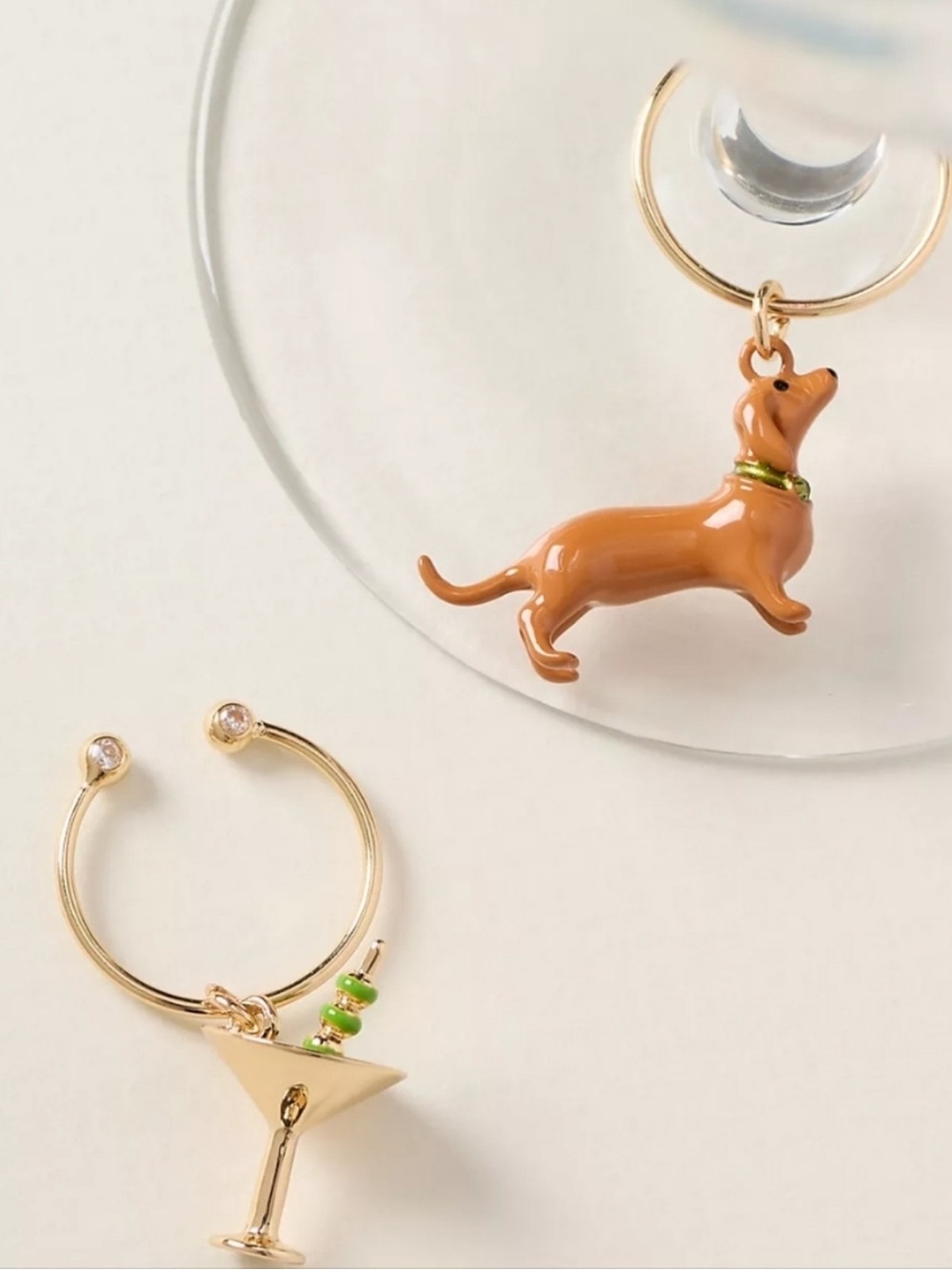 NWT Anthropologie Cocktail Charms “Weenies & Tinis” 🐶 🍸
